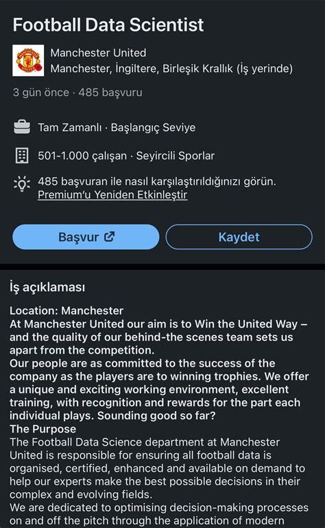 Manchester United Job Post